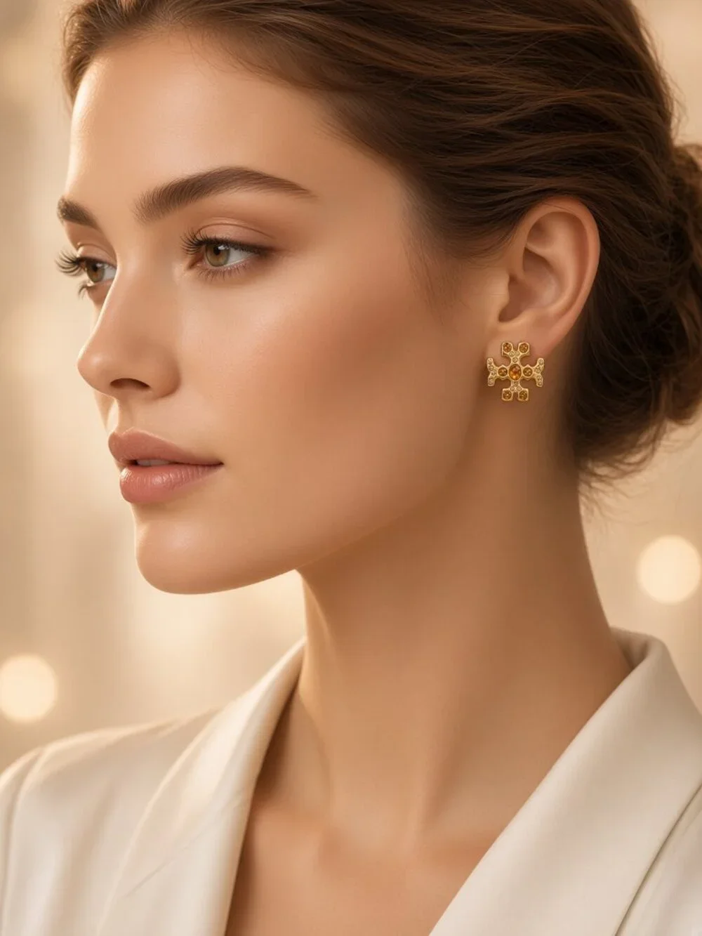 NWT Tory Burch Roxanne Jeweled Stud Earrings